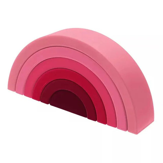 Soft Silicone Rainbow Blocks - Pink Gradient