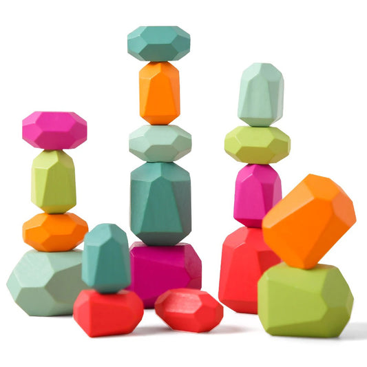 Montessori Wooden Stacking Stones (18 pieces)