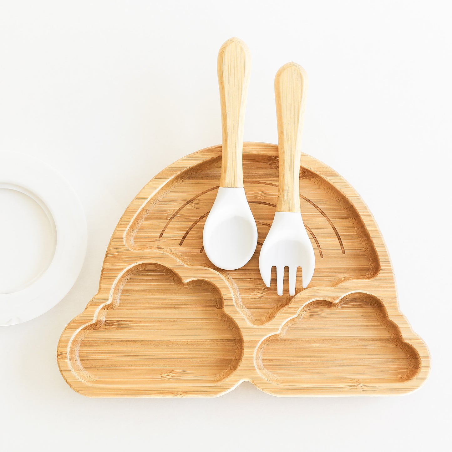 Bamboo Dinnerware Set With Silicone Suction Cup