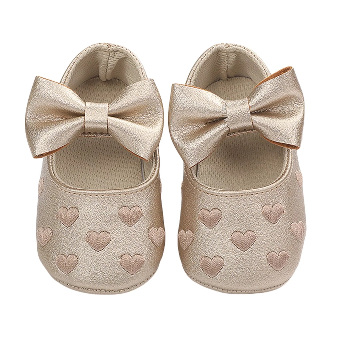 Little Hearts Prewalker Moccasins - Gold by Cocowish