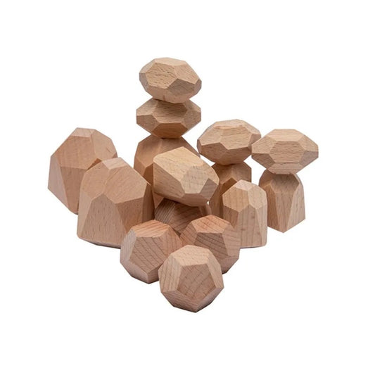 Montessori Wooden Stacking Stones (15 pieces)