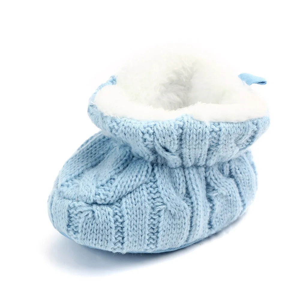 Gestrickte Lauflernschuhe - Hellblau