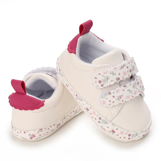 Floral Double Velcro Baby Sneakers