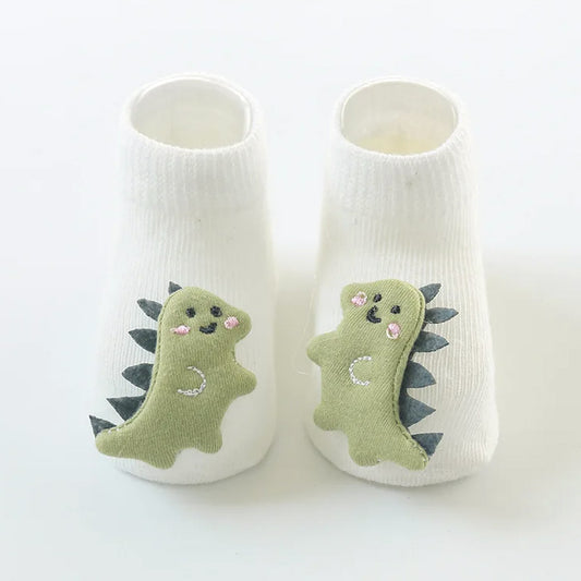 Green Dino Baby Socks