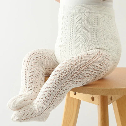 Baby Crochet Tights - Cream - Cocowish