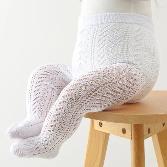 Baby Crochet Tights - White - Cocowish