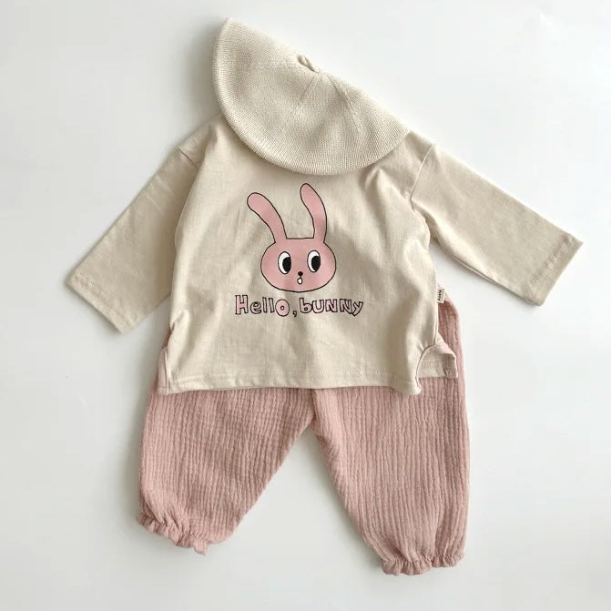 Organic Cotton Muslin Baby Pants - Pink