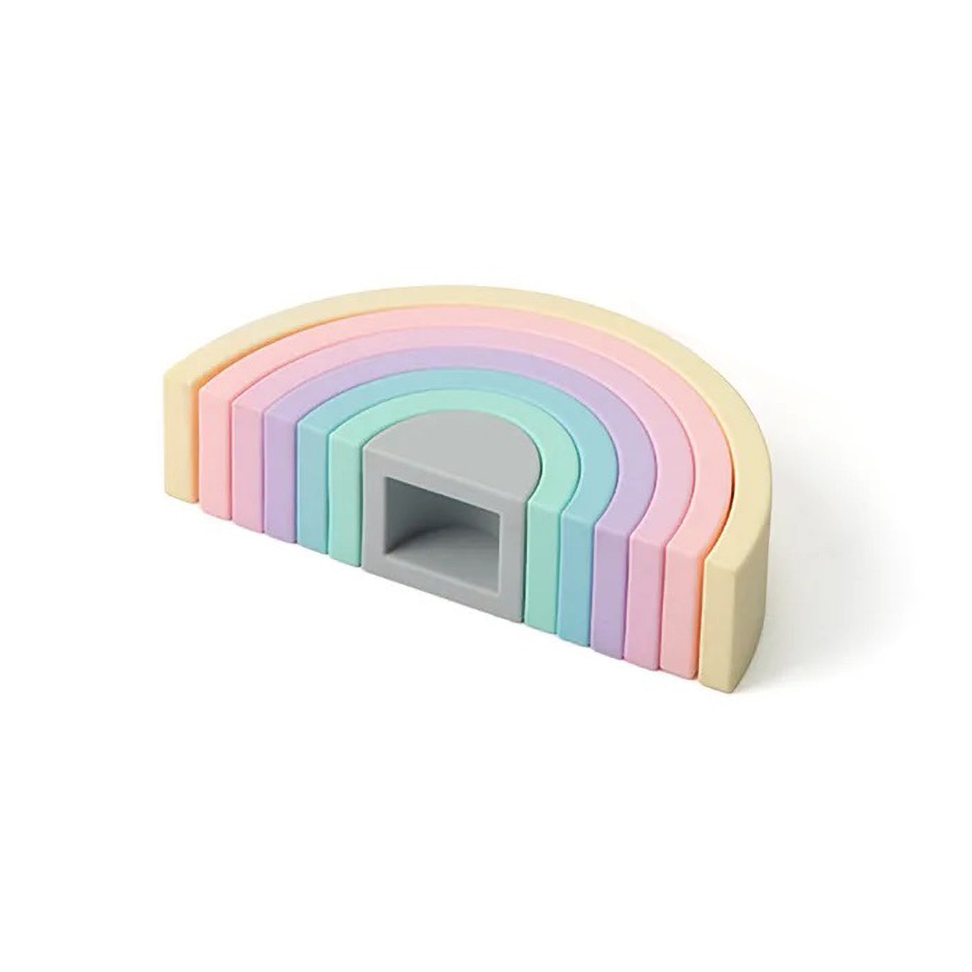 Blocs arc-en-ciel en silicone souple - Dégradé pastel