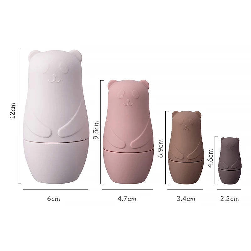 Poupées gigognes ours en silicone (4 pièces) - Terre cuite