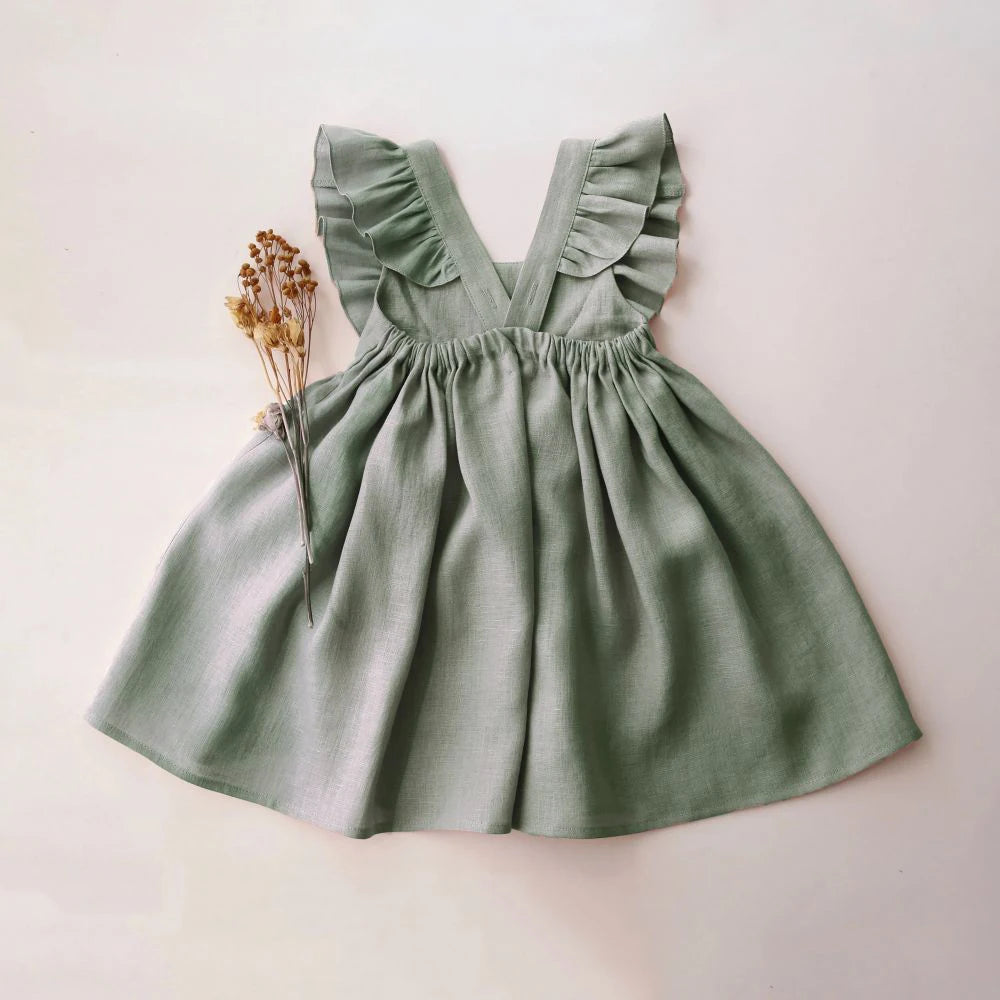 Ashley Ruffle Dress - Vintage Green