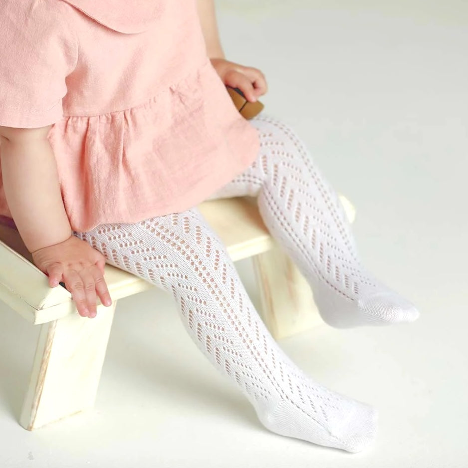 Baby Crochet Tights White