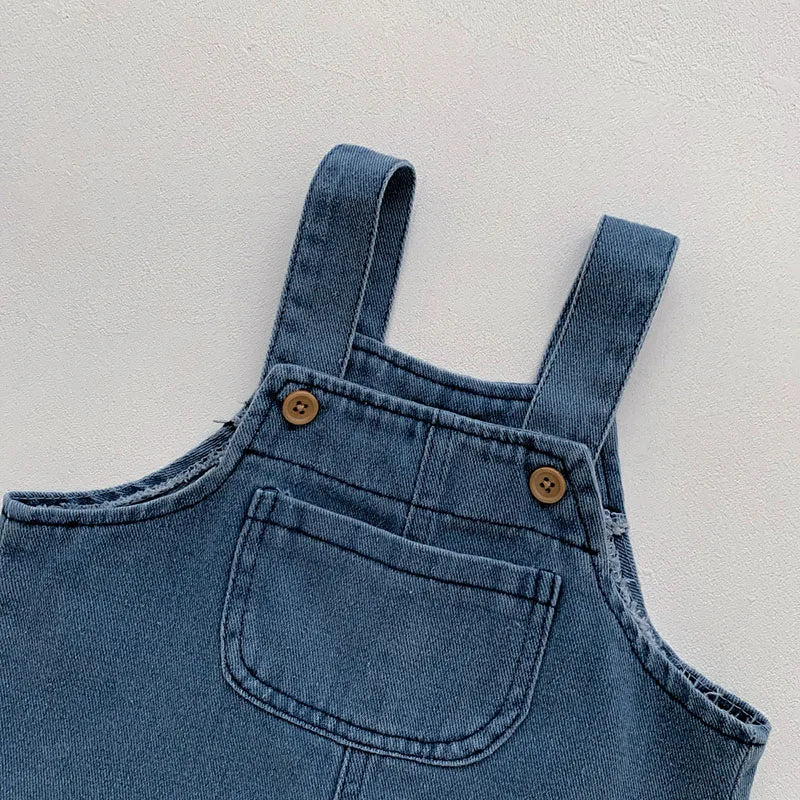 Blah T-shirt + Blue Denim Overalls