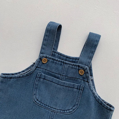 Blah T-shirt + Blue Denim Overalls