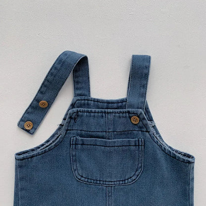 Blah T-shirt + Blue Denim Overalls