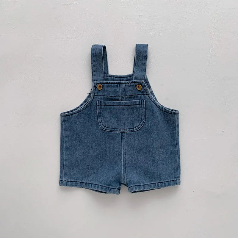 Blah T-shirt + Blue Denim Overalls