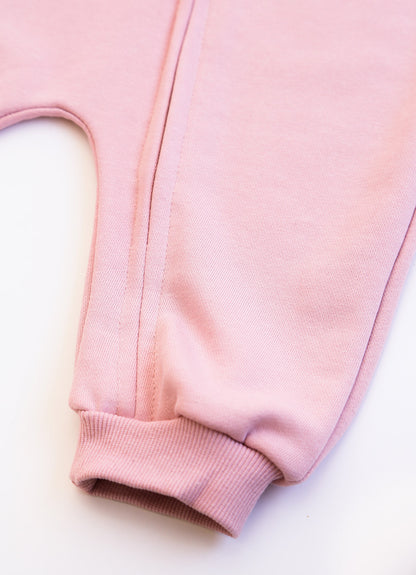 Drake Hooded Zipper Baby Jumpsuit - Pink