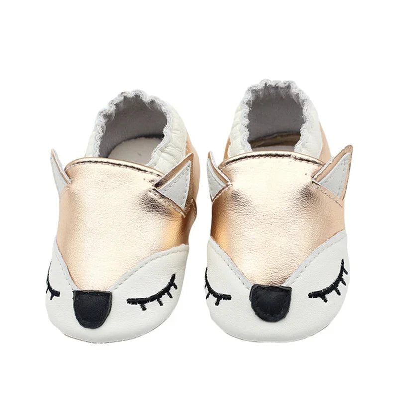 Leather Baby Shoes - Golden Deer