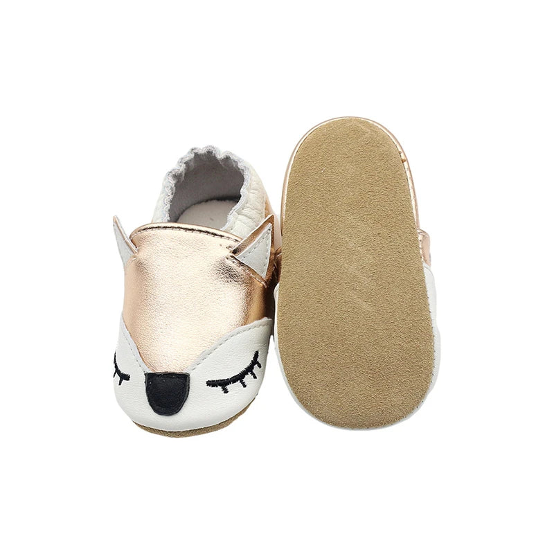 Leather Baby Shoes - Golden Deer