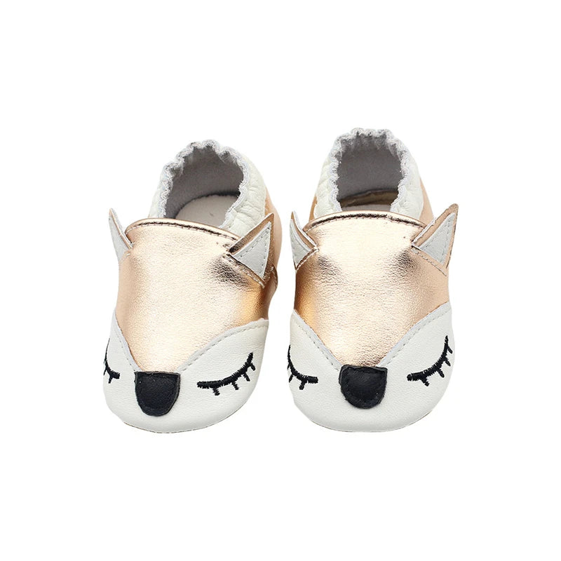 Leather Baby Shoes - Golden Deer