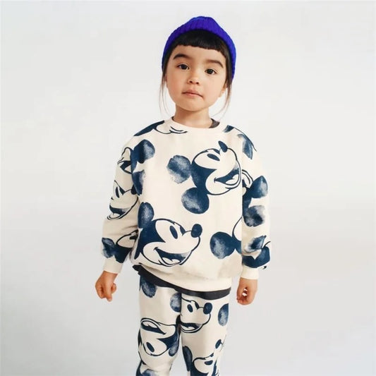 Mickey Mouse Blue Face Sweatshirt + Pants