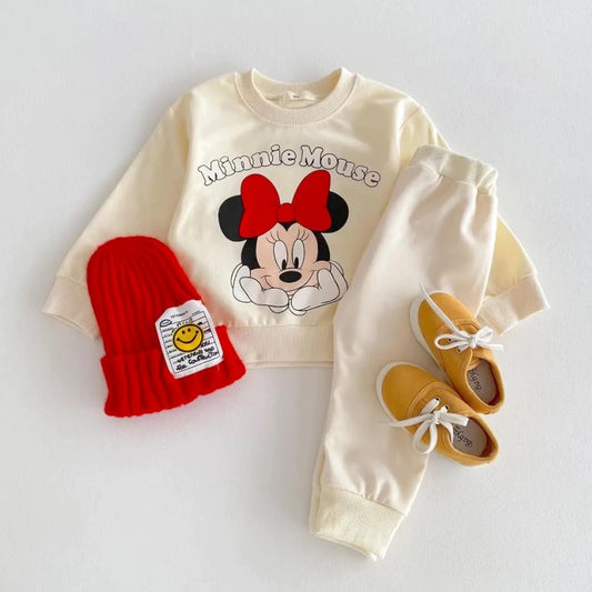 Minnie Mouse Sweatshirt + Pants - Beige