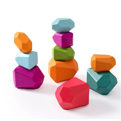 Montessori Wooden Stacking Stones (10 pieces)