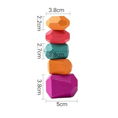 Montessori Wooden Stacking Stones (5 pieces)