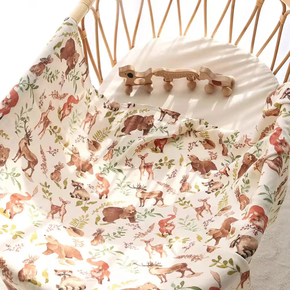 Muslin Baby Swaddle Blanket - Forest