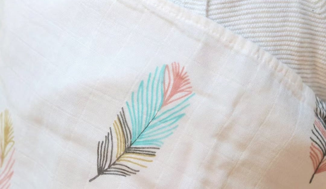 Muslin Baby Swaddle Blanket - Feather