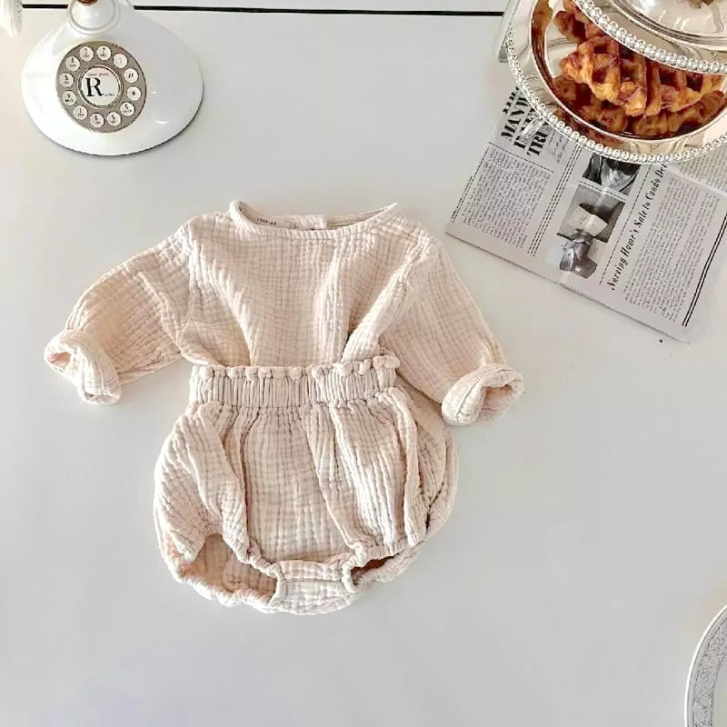 Organic Muslin Long Sleeve Shirt + Bloomers