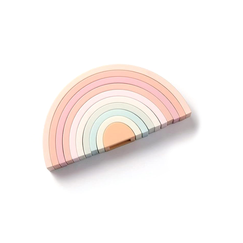 Blocs arc-en-ciel en silicone souple - Rose crème