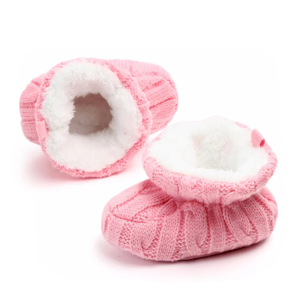 Knitted Prewalker Shoes - Pink