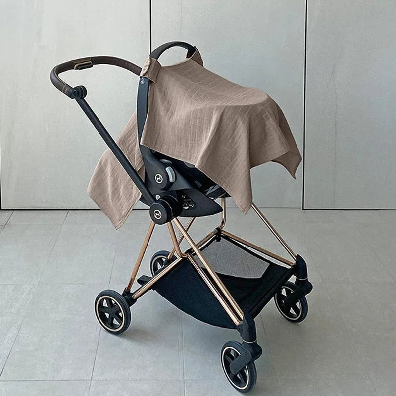 Musselin-Kinderwagen- und Autositzbezug - Beige