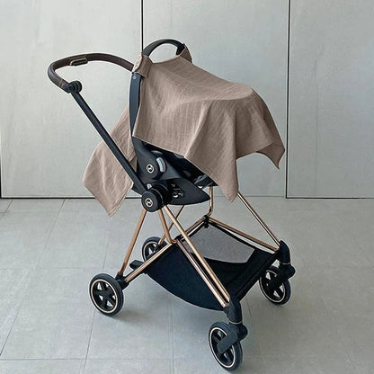 Muslin Stroller & Car Seat Cover - Beige