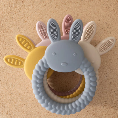 Bunny Head Teether - Gray