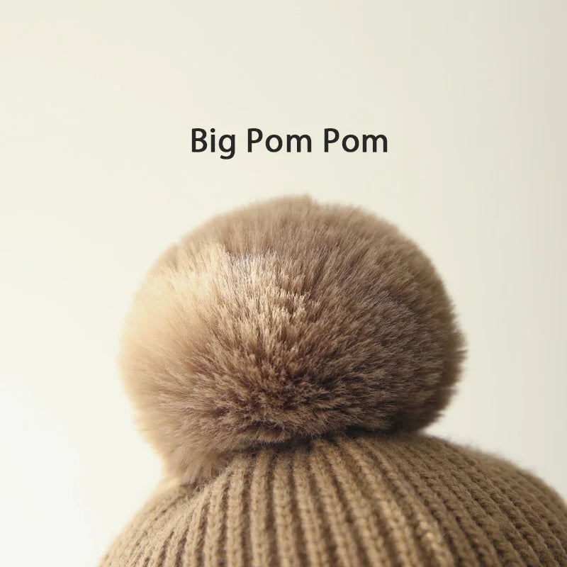 Winter Earflap Pompom Beanie