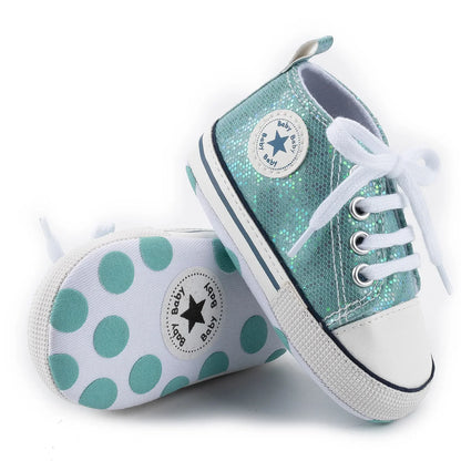 Glitter Canvas Shoes - Green