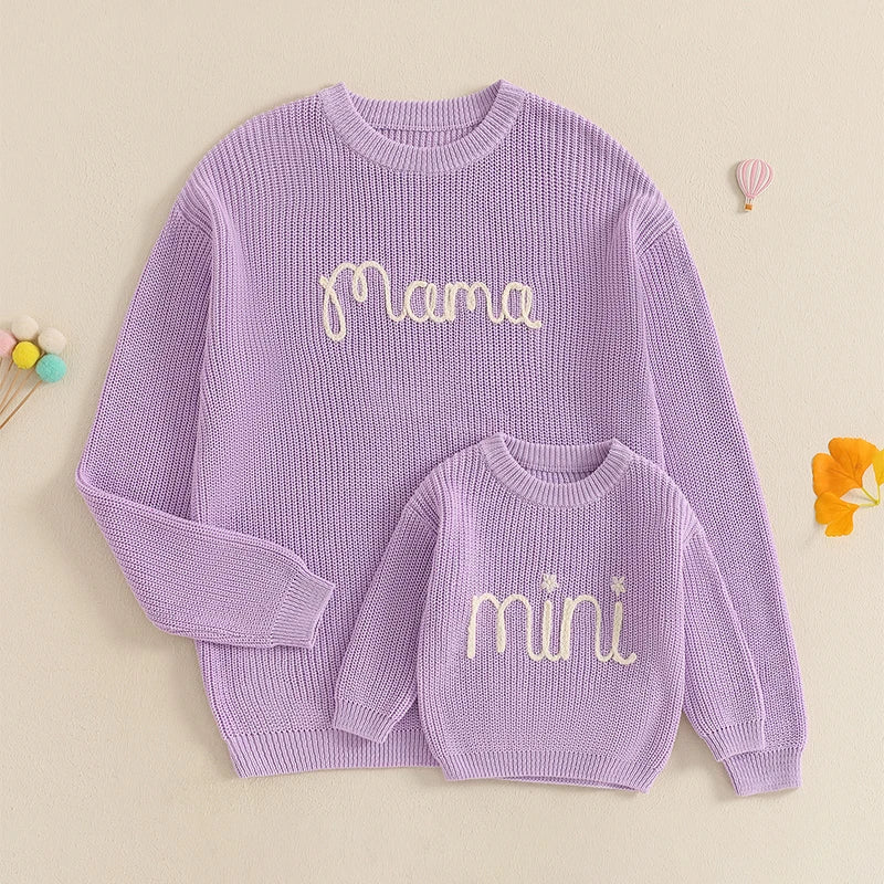 Mama & Mini Matching Sweaters - Purple