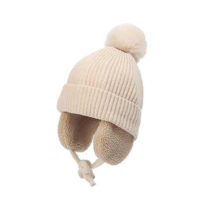 Winter Earflap Pompom Beanie