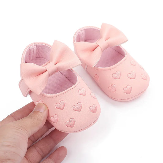 Little Hearts Prewalker Moccasins - Pink by Cocowish