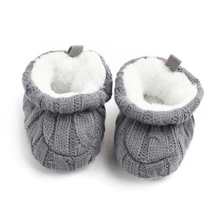 Knitted Prewalker Shoes - Gray