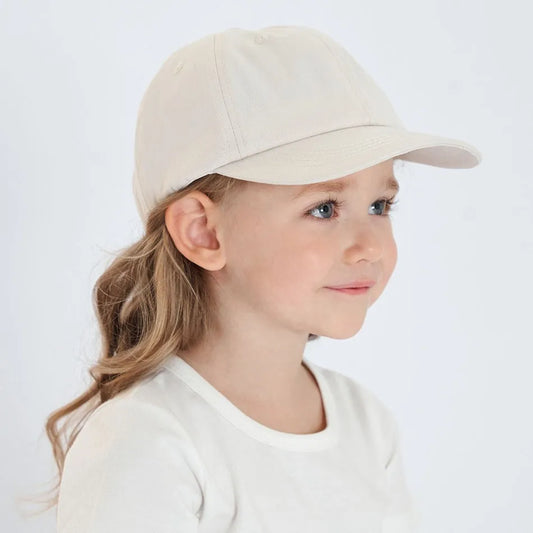 Solid Cream Unisex Toddler Cap