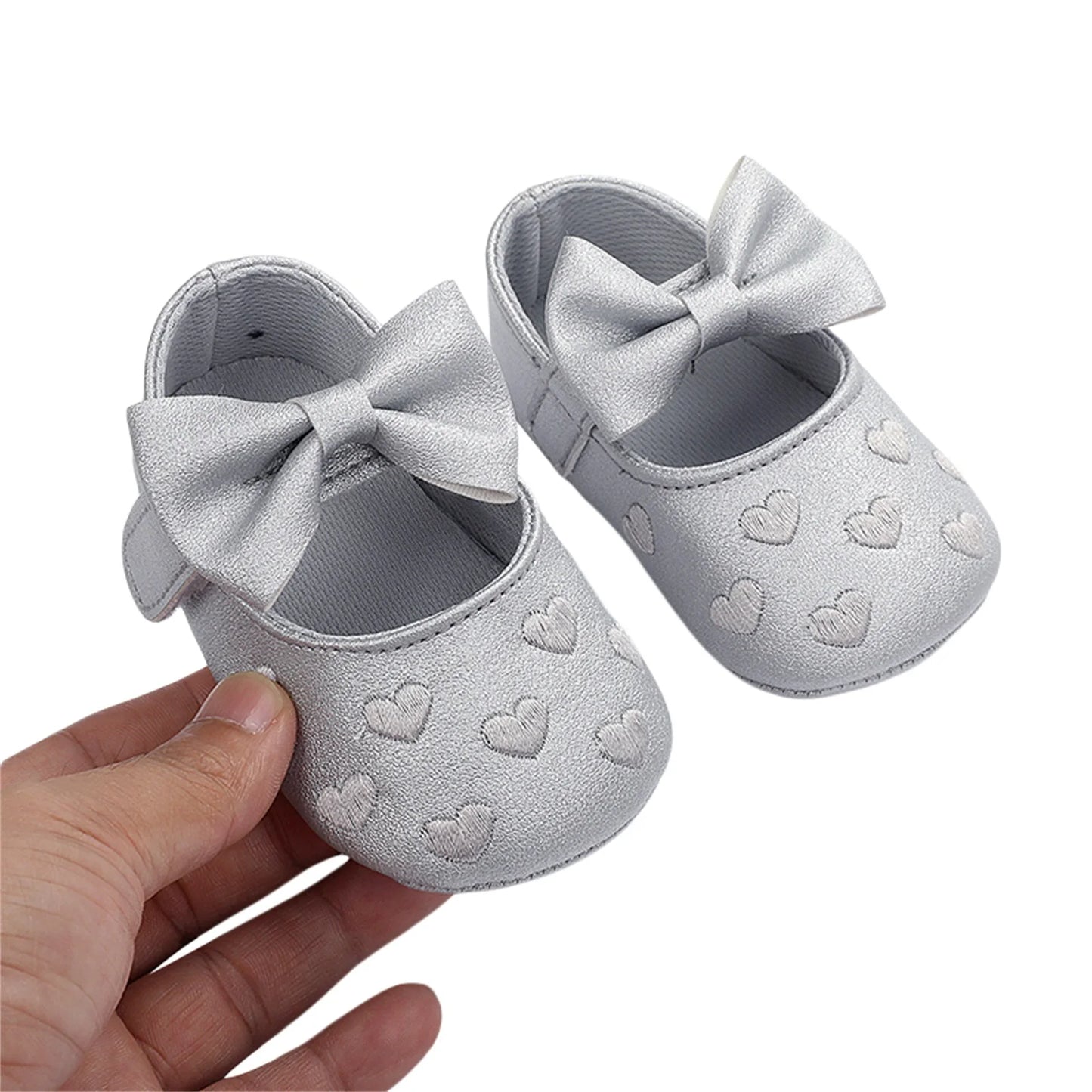 Little Hearts Prewalker Moccasins - Silver by Cocowish