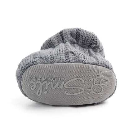 Knitted Prewalker Shoes - Gray