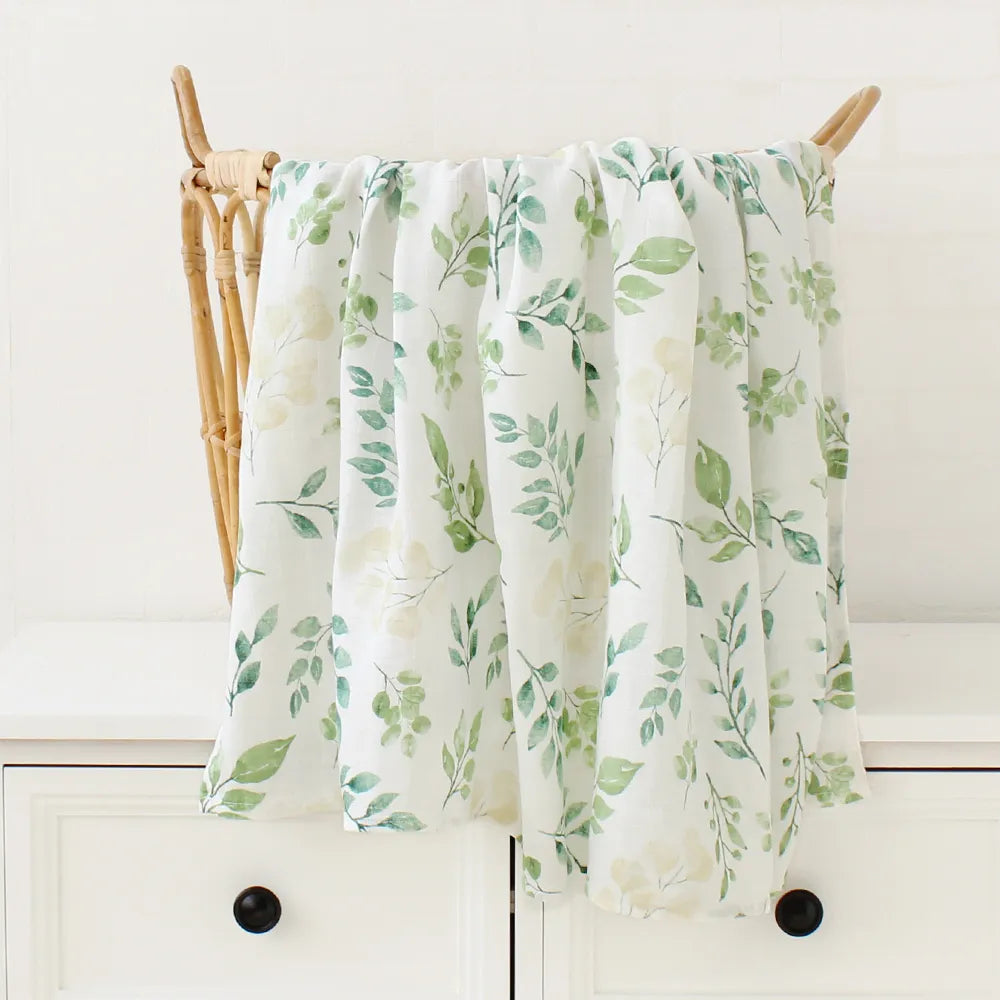 Muslin Baby Swaddling Blanket - Green Nature