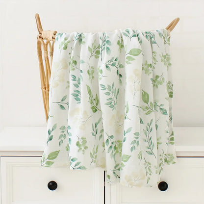 Muslin Baby Swaddling Blanket - Green Nature