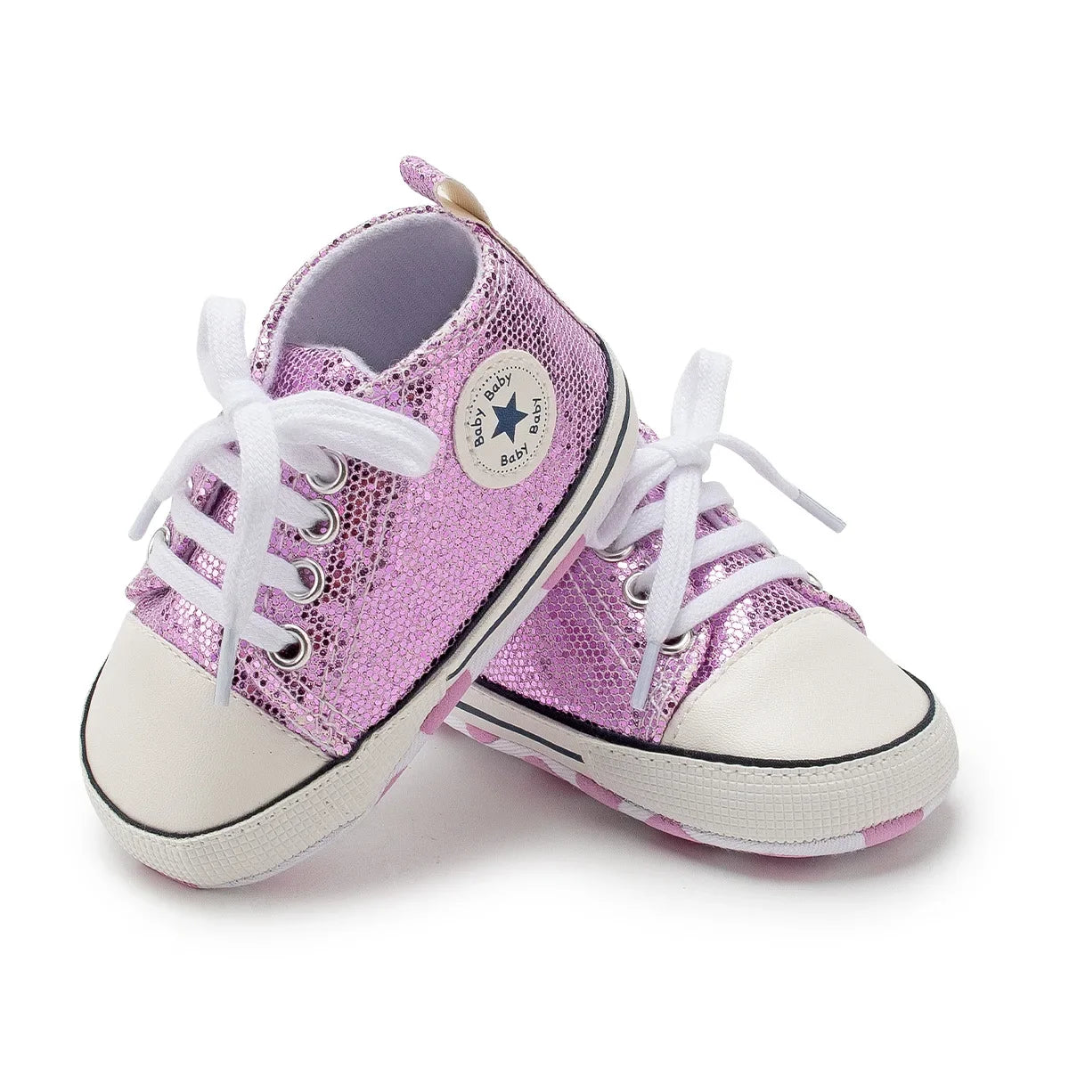 Glitzernde Canvasschuhe - Lila