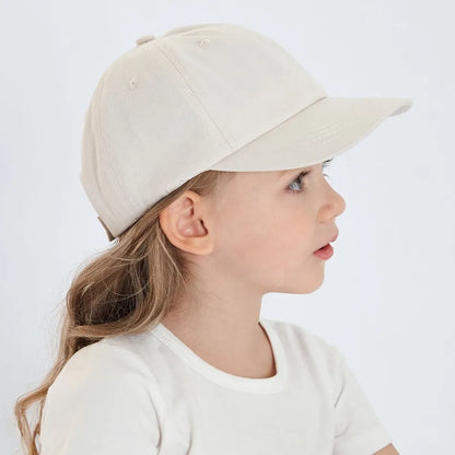 Casquette unisexe crème unie pour tout-petits