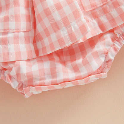 Robe bébé à carreaux Jolene + bandeau à nœud