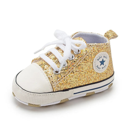 Glitzernde Canvasschuhe - Gold